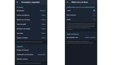 Cómo ocultar tu última sesión de Telegram