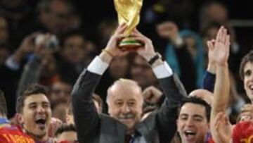 <b>ALEGRÍA. </b>Del Bosque no es muy de mostrar sus emociones, pero ganar la Copa del Mundo con España ha sido su mayor alegría como deportista y como entrenador.