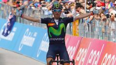 Alejandro Valverde celebra su victoria en la 16&ordf; etapa del Giro de Italia 2016.