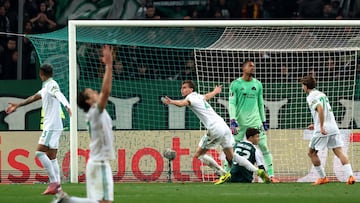 Soccer Football - UEFA Europa League - Panathinaikos v AS Roma - Athens Olympic Stadium, Athens, Greece - January 29, 2026 AS Roma's Jan Ziolkowski celebrates scoring their first goal REUTERS/Stelios Misinas