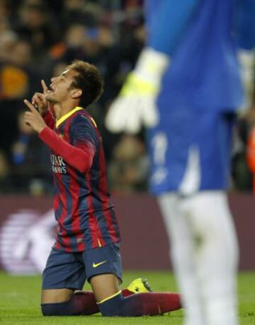 Barcelona-Villarreal. 1-0. Neymar celebra el primer tanto.