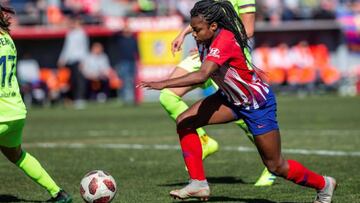 Ludmila, jugadora del Atlético de Madrid, en un partido ante el Barcelona.