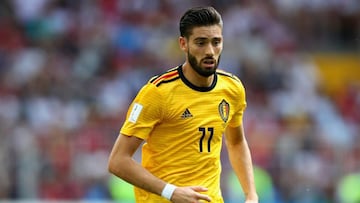 Yannick Carrasco disputando un encuentro del Mundial de Rusia 2018 con la selección de Bélgica.