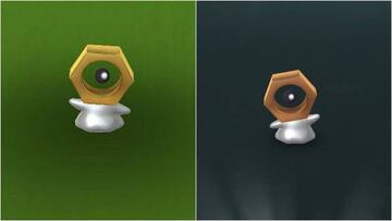 Meltan estándar (izquierda) y Meltan shiny (derecha)