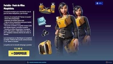 Fortnite: pack de Mina Maquinista ya disponible; precio y contenidos