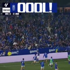 Locura en el Tartiere, con Alonso de testigo: el golazo que devuelve al Oviedo a Primera tras 24 años