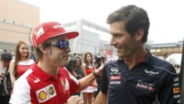 Fernando Alonso y Mark Webber en 2013.