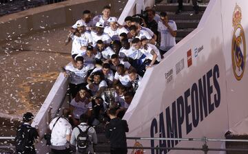 Los jugadores en Cibeles. 