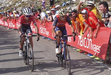 Nibali y Alberto Contador