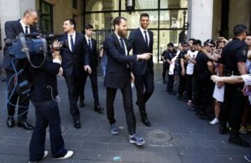 Visita del Real Madrid a las sedes del Ayuntamiento y la Comunidad