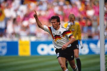 Lothar Matthäus led West Germany to victory at the 1990 World Cup.