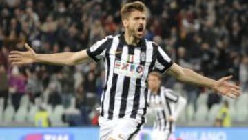 Fernando Llorente celebra un gol con la Juventus