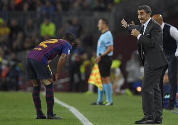 Ernesto Valverde con Rafinha.