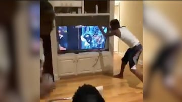 The pain of defeat as Warriors fan trashes TV sets after NBA finals loss