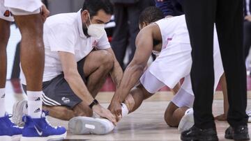 Anthony Randolph, tras su lesi&oacute;n contra el Olympiacos.