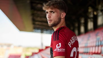 Pablo Ramón, en su presentación con el Mirandés.