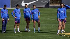 Vrsaljko, Jo&atilde;o F&eacute;lix, Cunha, Lodi, Felipe y Herrera en el entrenamiento del Atl&eacute;tico.