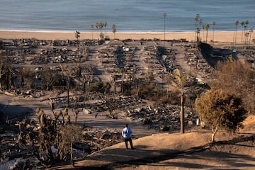 Imagen devastadora del barrio residencial Palisades que ha quedado totalmente destruido, por los incendios que  han arrasado ms de 15.000 hectreas en Los ?ngeles.