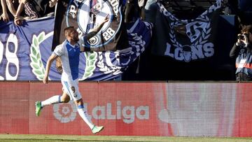 Miguel Ángel Guerrero celebra su gol al Celta.