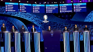 Hamburg (Germany), 02/12/2023.- xxxx the UEFA EURO 2024 final tournament draw at the Elbphilharmonie in Hamburg, Germany, 02 December 2023. The UEFA EURO 2024 will take place in Germany from 14 June to 14 July. (Alemania, Hamburgo) EFE/EPA/FILIP SINGER