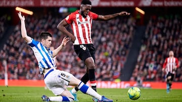 Inaki Williams sorteando a Zubeldia.