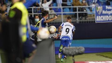 Brandon, celebrando su gol al Zaragoza.