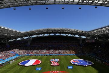 Duelo entre Francia y Australia correspondiente al grupo C del Mundial de Rusia de 2018. 