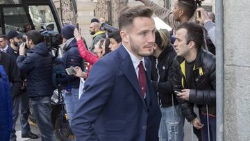 Saúl en una llegada del Atlético.