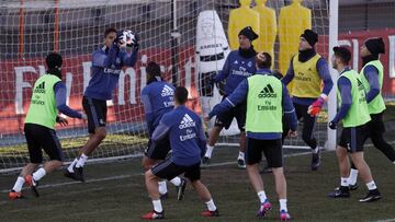 Real Madrid training ahead of their Copa del Rey quarter final against Celta in the Bala&iacute;dos.