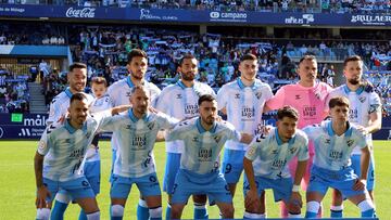 Alineación del Málaga ante el Recre.