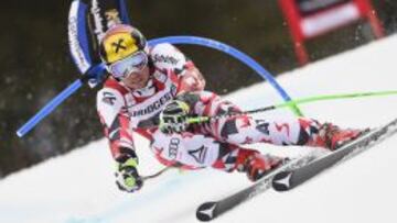 El austriaco Marcel Hirscher en el slalon gigante de Garmisch-Partenkirchen (Alemania).