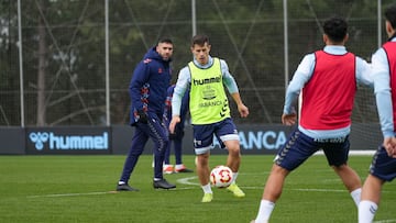 Alfon durante un entrenamiento con el Celta.