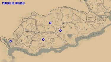 Todas las chozas y puntos de interés de Red Dead Redemption 2