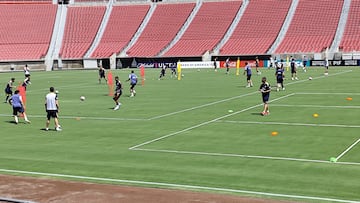 Entrenamiento del Atlético en Los Ángeles.