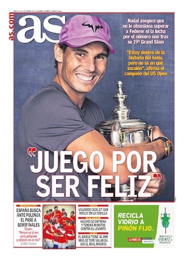 Rafa Nadal a través de las portadas de As