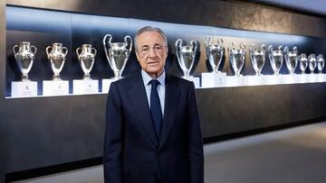 Florentino Pérez, presidente del Real Madrid, en la sede del club este jueves.