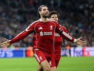 The Liverpool midfielder struck first in the 3-0 victory over Marseille in the Champions League.