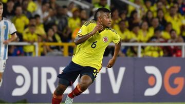 Jhon Vélez en un partido de la Selección Colombia Sub 20.