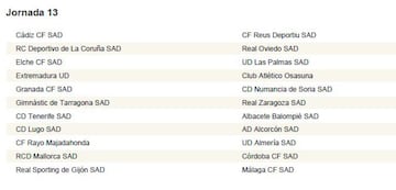 Calendario completo con las 42 jornadas de la Segunda División 2018-2019