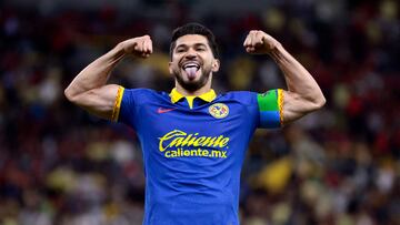 Henry Martin of America celebrates after scoring a goal during the Mexican Clausura tournament football match between Atlas and America at Jalisco Stadium, in Guadalajara, Jalisco State, Mexico, on March 2, 2024. (Photo by Ulises RUIZ / AFP)