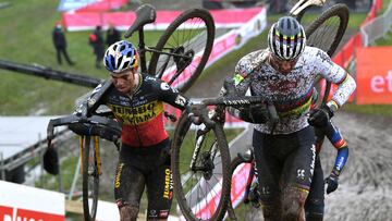 Van Aert domina y Van der Poel asombra en Dendermonde