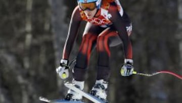 Carolina Ruiz, durante el descenso del mi&eacute;rcoles, que no pudo acabar.
 