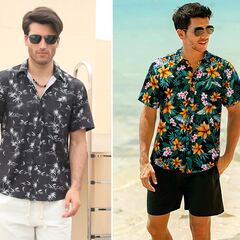 Reunimos cinco camisas hawaianas estampadas de hombre para la playa