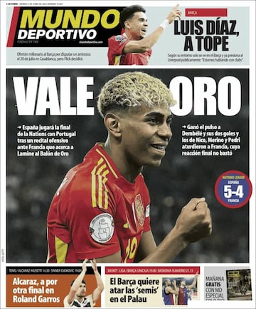Completamente loco: las portadas en Francia se rinden a Lamine