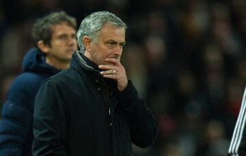 Manchester United manager Jose Mourinho during the Sevilla defeat at Old Trafford.