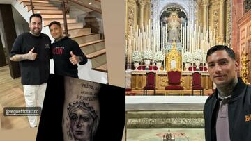 El nuevo tatuaje de Chimy, que visit¨® a La Macarena.