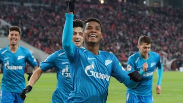 Wilmar Barrios celebrando su gol con el Zenit ante Spartak de Moscú en Premier League de Rusia.