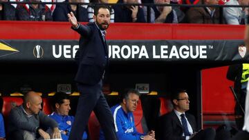 Machín, durante el partido contra el Lazio.