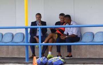 Quique Setién y Boateng.