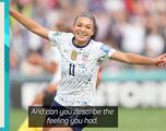 Sophia Smith “just being myself” scoring brace for USWNT